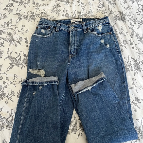 Abercombie & fitch curve love high rise moms jeans - Picture 1 of 4